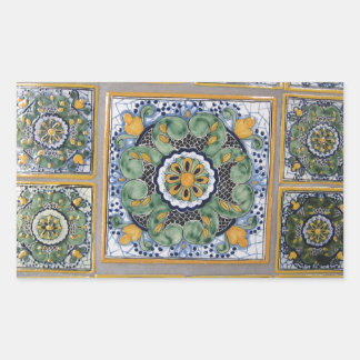 Fliesen im mexikanischen Talavera Stil Rechteckiger Aufkleber