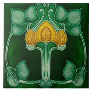 Fliesen-Kamin im Jugendstil dekorativ Fliese