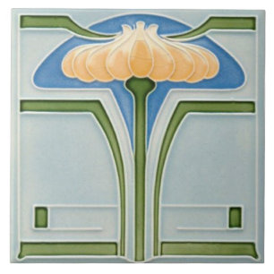 Fliesen-Kamin im Jugendstil dekorativ Fliese