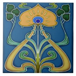 Fliesen-Kamin im Jugendstil dekorativ Fliese