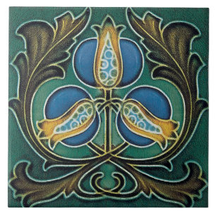 Fliesen-Kamin im Jugendstil dekorativ Fliese