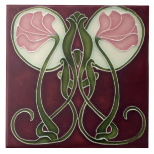Fliesen-Kamin im Jugendstil dekorativ Fliese