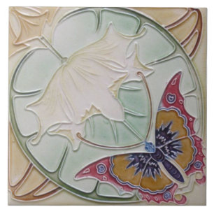 Fliesen-Kamin im Jugendstil dekorativ Fliese
