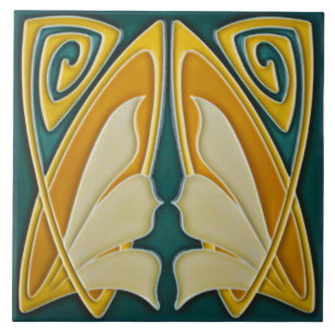 Fliesen-Kamin im Jugendstil dekorativ Fliese