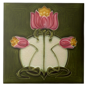 Fliesen-Kamin im Jugendstil dekorativ Fliese
