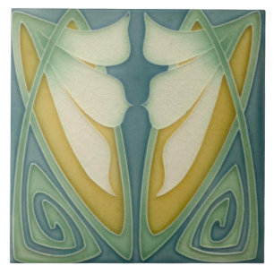 Fliesen-Kamin im Jugendstil dekorativ Fliese