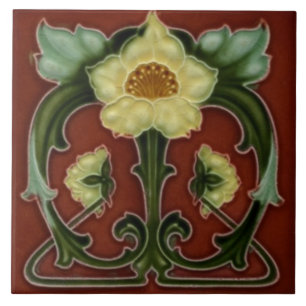 Fliesen-Kamin im Jugendstil dekorativ Fliese