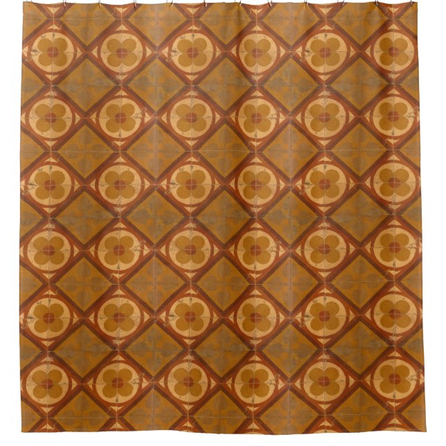 Fliesen mit traditioneller geometrischer Keramik Duschvorhang (Vorderseite)