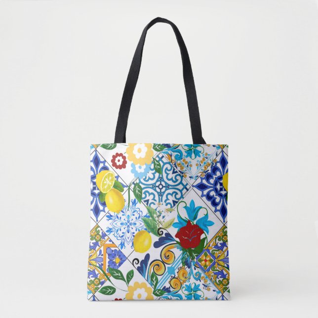 Fliesen, Mosaik, Azulejo, Quilt, Portugiesisch, Ma Tasche (Vorderseite)