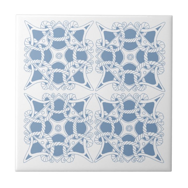 Fliesen-Ropes keltischer Seemann-Knoten Fliese (Vorderseite)