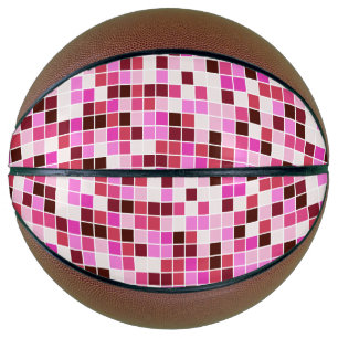Fliesen, rosa Mosaikfliesen, geometrisches Muster Basketball