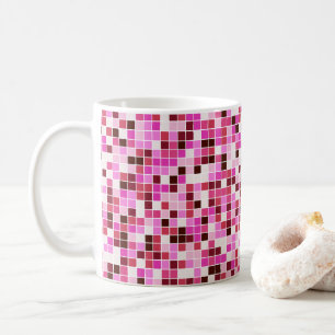 Fliesen, rosa Mosaikfliesen, geometrisches Muster Kaffeetasse