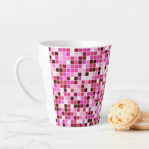 Fliesen, rosa Mosaikfliesen, geometrisches Muster Milchtasse