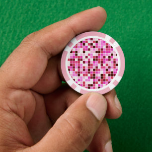 Fliesen, rosa Mosaikfliesen, geometrisches Muster Pokerchips