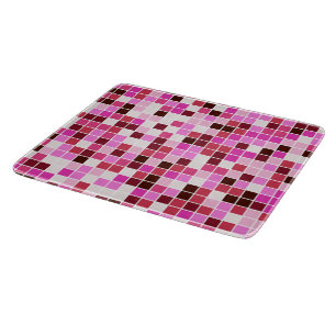 Fliesen, rosa Mosaikfliesen, geometrisches Muster Schneidebrett