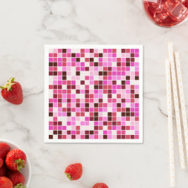 Fliesen, rosa Mosaikfliesen, geometrisches Muster Serviette
