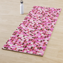 Fliesen, rosa Mosaikfliesen, geometrisches Muster Yogamatte