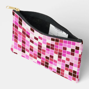 Fliesen, rosa Mosaikfliesen, geometrisches Muster Zubehörtasche