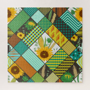 Fliesen, Sonnenblumen, geometrisches Muster.