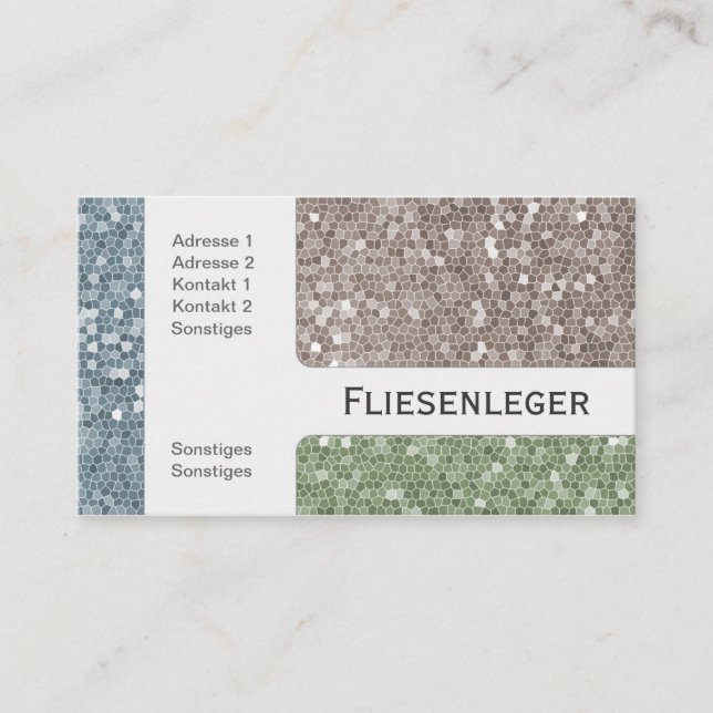 Fliesen- Visitenkarte (Vorderseite)