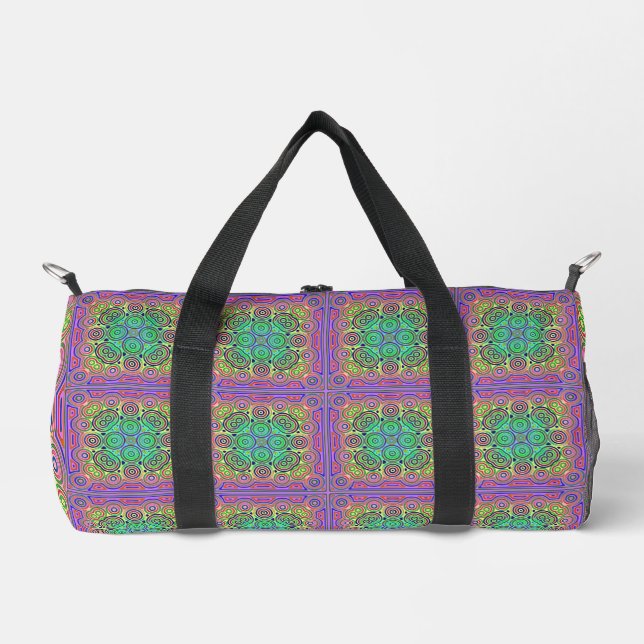 Fliesendesign farbiger konzentrischer Kreise Duffle Bag (Vorderseite)
