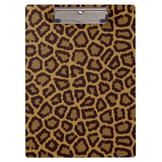 Fliesenhintergrund mit einem Leopardpelz Klemmbrett (Vorderseite)