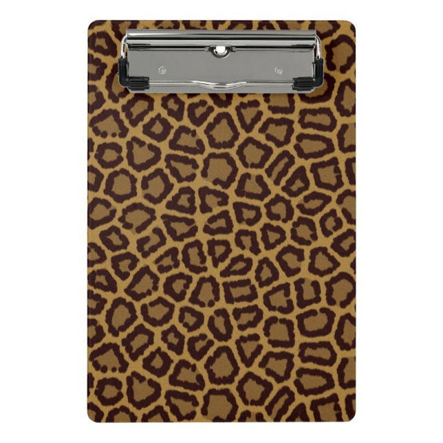 Fliesenhintergrund mit einem Leopardpelz Mini Klemmbrett (Vorderseite)