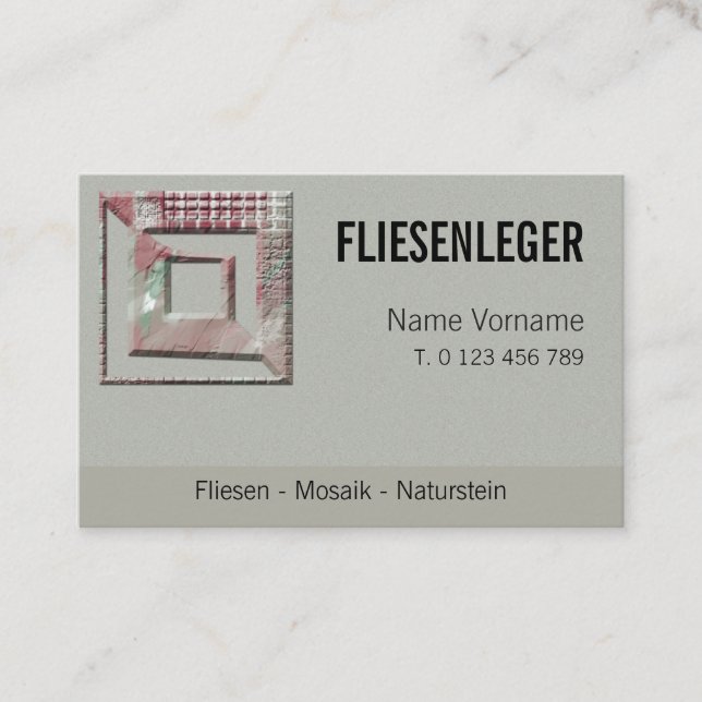 Fliesenleger Handwerk Visitenkarte (Vorderseite)