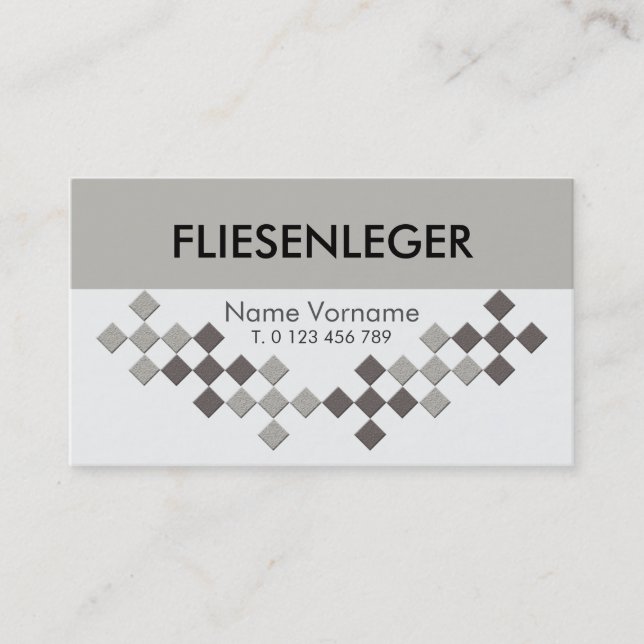 Fliesenleger- Handwerker Visitenkarte (Vorderseite)