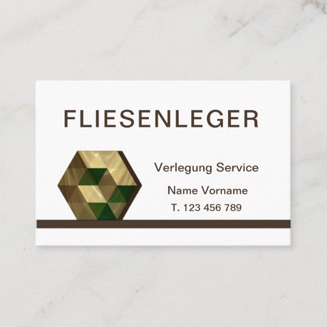 Fliesenleger Visitenkarte (Vorderseite)
