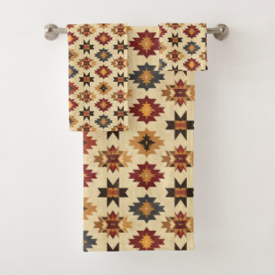Fliesenmuster aus coolem Western Badhandtuch Set