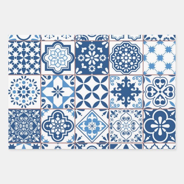Fliesenmuster für Keramiken Geschenkpapier Set (Vorderseite)