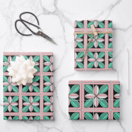 Fliesenmuster Lily. Blumenschmuck. Geschenkpapier Set