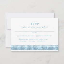Fliesenrahmen Griechisch-blaue Hochzeit in Urlaubs RSVP Karte