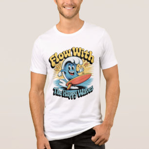 Fließe Mit Den Glücklichen Wellen Surf Style Herre Tri-Blend Shirt