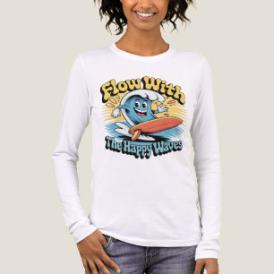 Fließen Sie Mit Den Glücklichen Wellen Retro Surf  Tri-Blend Shirt