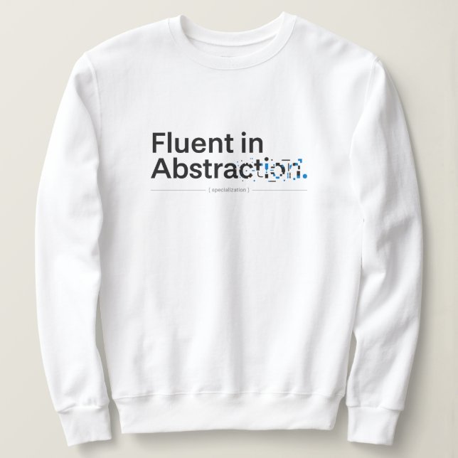 Fließend in Abstraktion Minimalistisches Code-Konz Sweatshirt (Design vorne)