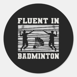 Fließend in Badminton-Shuttle-Rackets Spaß Runder Aufkleber