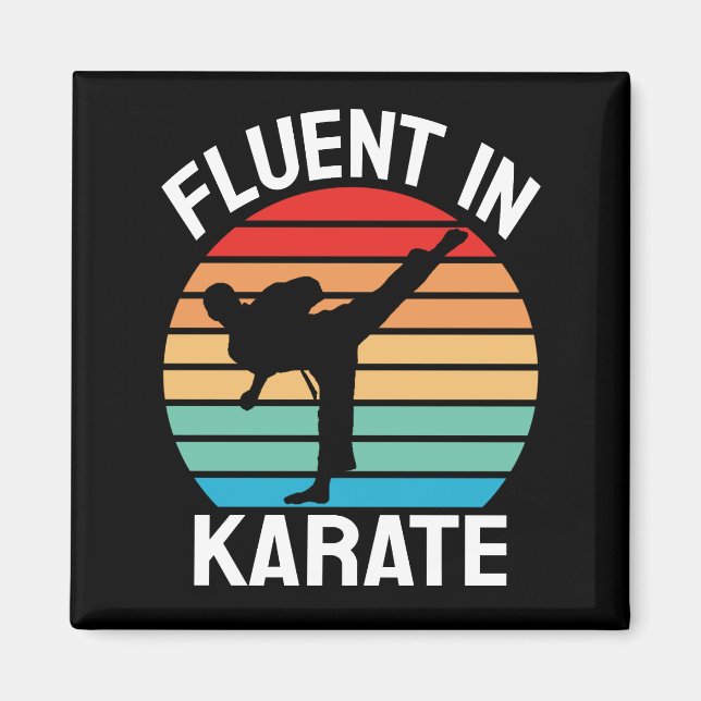 Fließend in Karate Lustiges Karate Magnet (Vorne)