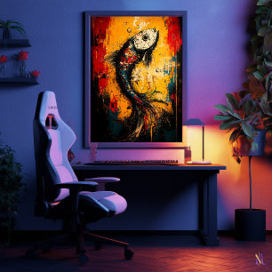 Fließende Bewegung zeitgenössische expressionistis Poster