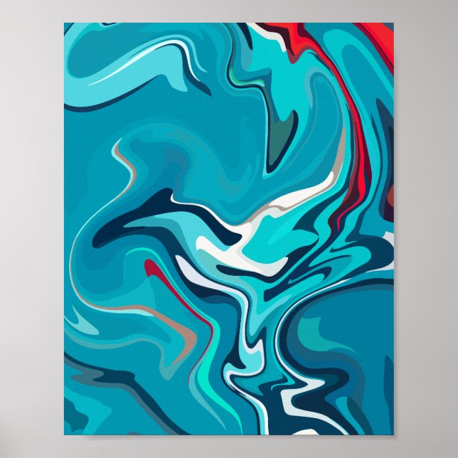 Fließende Blaue Harmonie  Poster (Vorne)