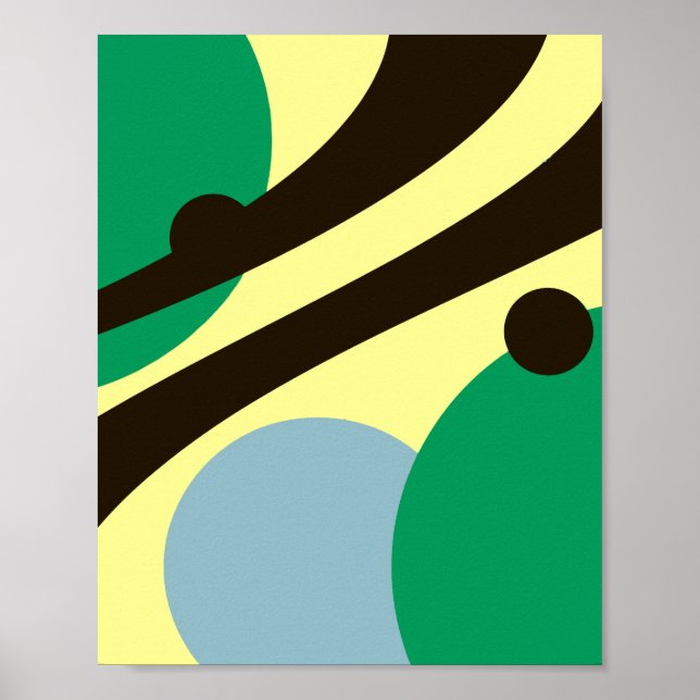 Fließende Geometrie in harmonischen Farben Poster (Vorne)