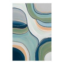 Fließende grüne und blaue Kurven Abstract-Kunst dr