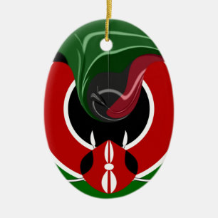 Fließende kenianische Flagge: Ein modernes Design Keramik Ornament