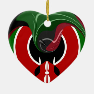 Fließende kenianische Flagge: Ein modernes Design Keramikornament