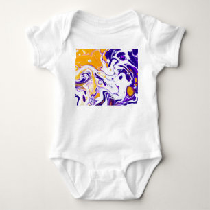 Fließende Kunsttextur: wirbelnde Farben. Baby Strampler
