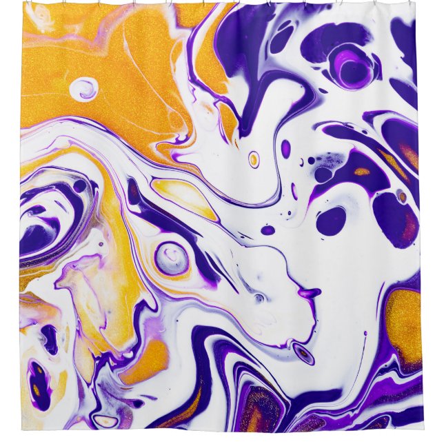 Fließende Kunsttextur: wirbelnde Farben. Duschvorhang (Vorderseite)