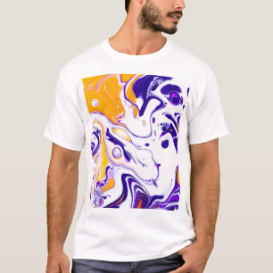 Fließende Kunsttextur: wirbelnde Farben. T-Shirt