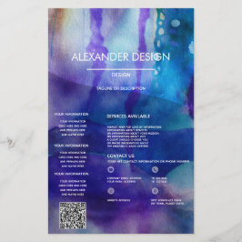 Fließendes Licht | Abstrakte Aquarellmalerei Flyer