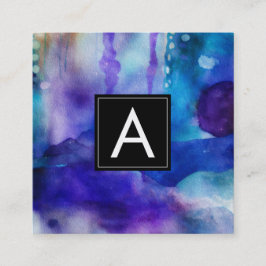 Fließendes Licht | Abstrakte Aquarellmalerei Quadratische Visitenkarte